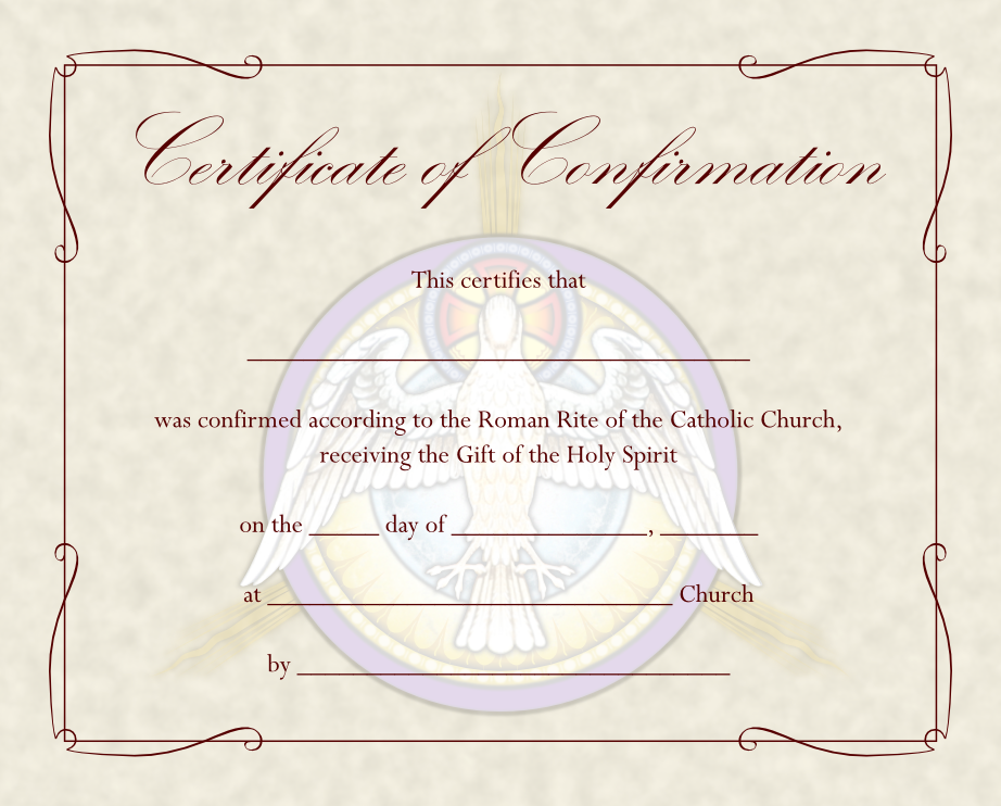 Confirmation Certificate Impressus Art